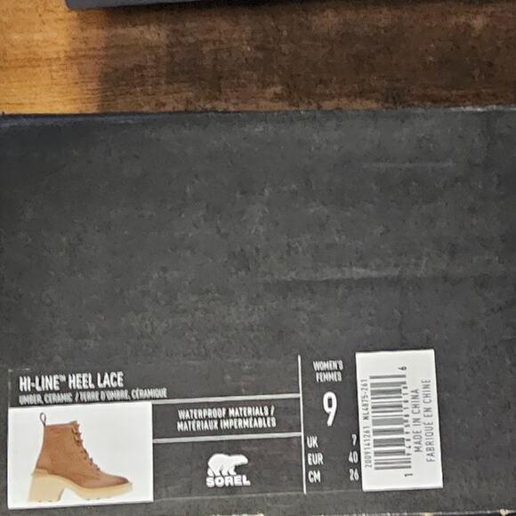 Sorel Women's  Hi- Line Heel Lace Boot Size 9 #2009141  Umber, Ceramic NWT - Picture 9 of 9
